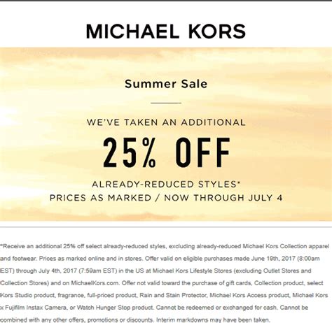 Michael Kors outlet coupon